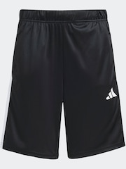 adidas Black 3 Stripes Training T-Shirt and Shorts Set - Image 8 of 8