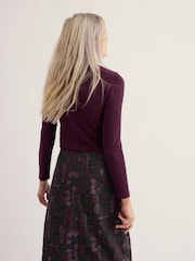 Seasalt Cornwall Purple Landing Roll Neck Top - Image 3 of 5