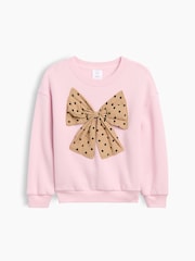 Gap Pink Bow Vintage Soft Print Sweatshirt (6mths-5yrs) - Image 1 of 3