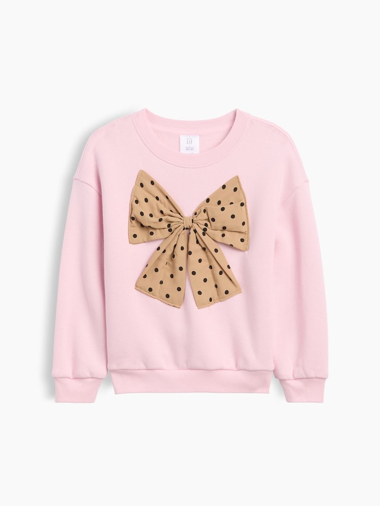 Gap Pink Bow Vintage Soft Print Sweatshirt (6mths-5yrs) - Image 1 of 3 Gap Pink Bow Vintage Soft Print Sweatshirt (6mths-5yrs) - Image 1 of 3