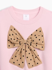 Gap Pink Bow Vintage Soft Print Sweatshirt (6mths-5yrs) - Image 3 of 3