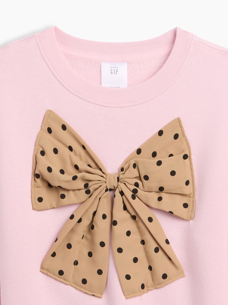 Gap Pink Bow Vintage Soft Print Sweatshirt (6mths-5yrs) - Image 3 of 3 Gap Pink Bow Vintage Soft Print Sweatshirt (6mths-5yrs) - Image 3 of 3