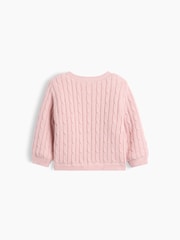 Pink - Gap Sherpa-Lined Cable-Knit Cardigan (0-24mths) - Bild 2 von 2