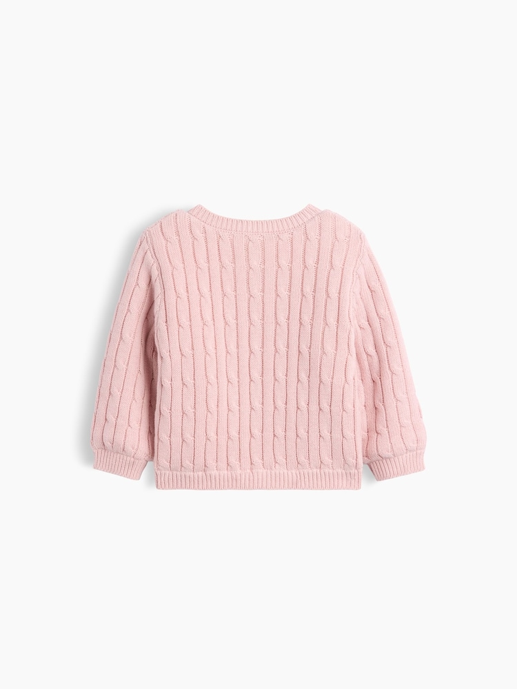 Pink - Gap Sherpa-Lined Cable-Knit Cardigan (0-24mths) - Bild 2 von 2 Pink - Gap Sherpa-Lined Cable-Knit Cardigan (0-24mths) - Bild 2 von 2