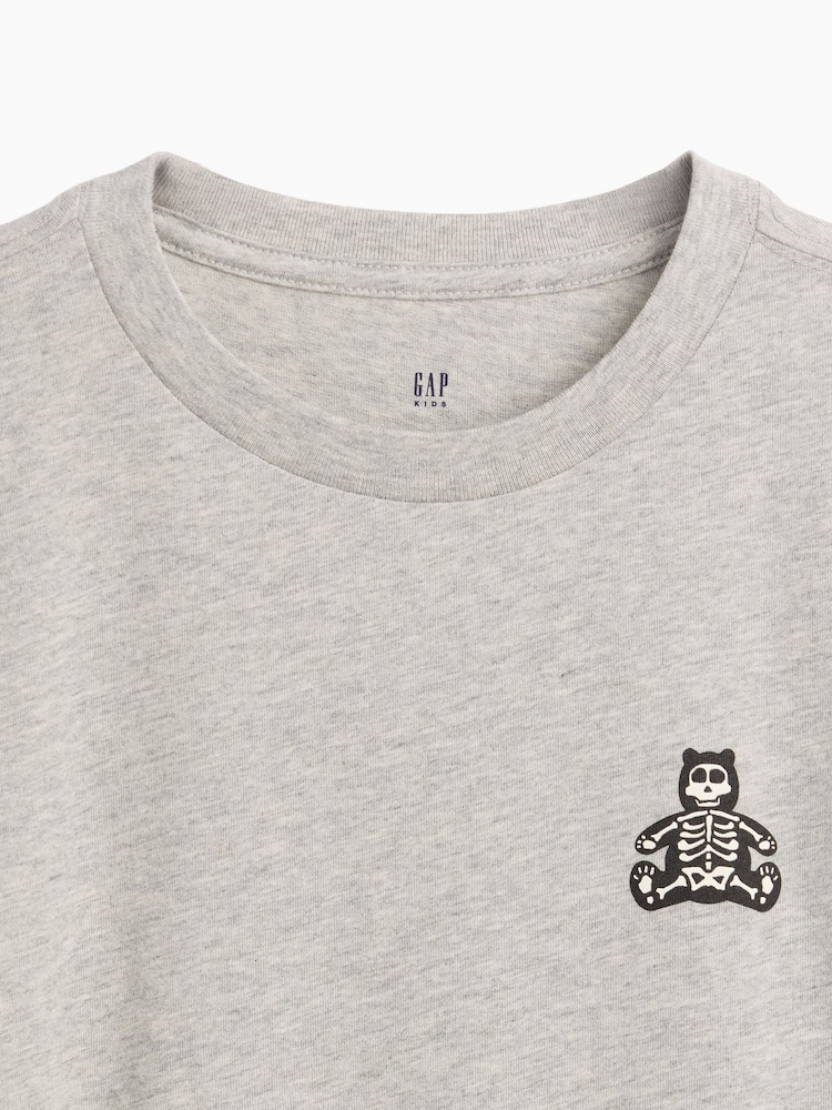 Gap Grey Skeleton Graphic Long Sleeve T-Shirt (4-13yrs) - Image 3 of 3