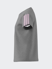 adidas Grey 3 Stripe Essentials 100% Cotton T-Shirt - Image 13 of 13