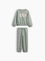 Gap Green Vintage Soft Floral Logo Sweat Set (6mths-5yrs) - Image 1 of 2