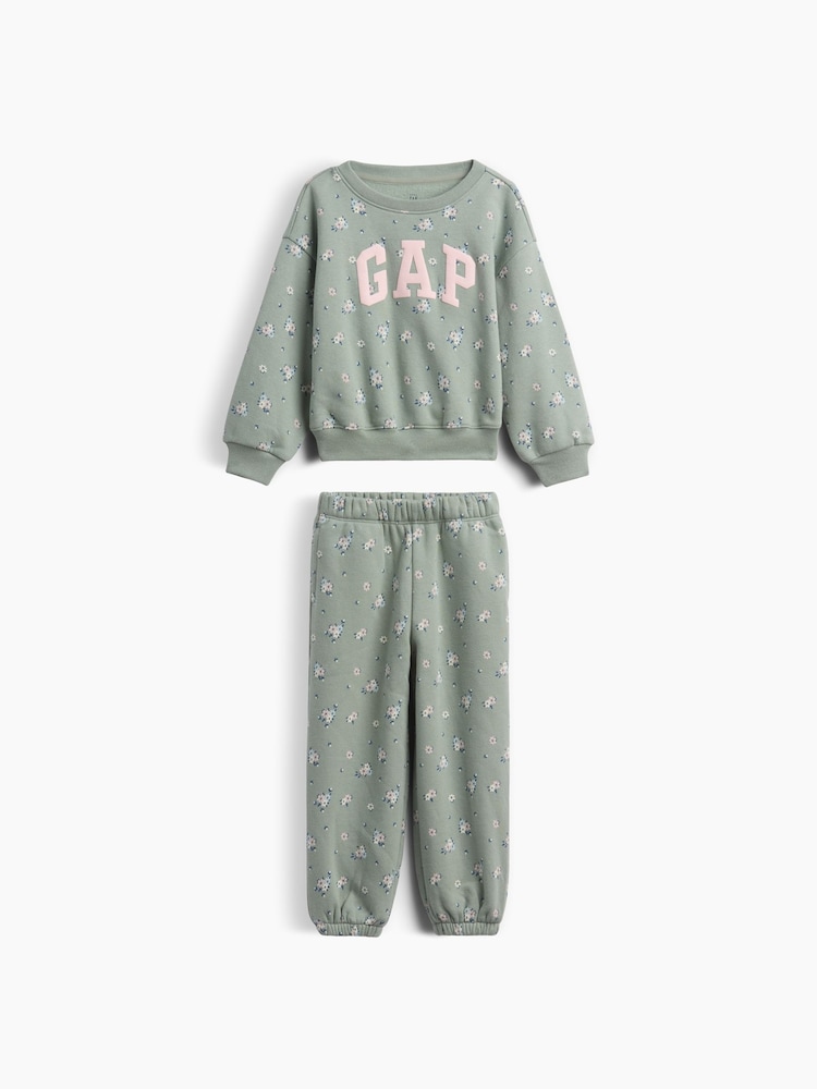 Gap Green Vintage Soft Floral Logo Sweat Set (6mths-5yrs) - Image 1 of 2 Gap Green Vintage Soft Floral Logo Sweat Set (6mths-5yrs) - Image 1 of 2
