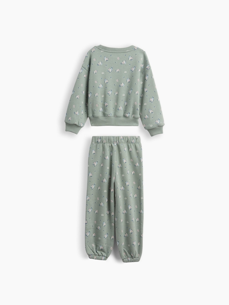 Gap Green Vintage Soft Floral Logo Sweat Set (6mths-5yrs) - Image 2 of 2 Gap Green Vintage Soft Floral Logo Sweat Set (6mths-5yrs) - Image 2 of 2