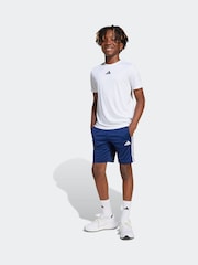 adidas White 3 Stripes Training T-Shirt and Shorts Set - Image 1 of 5