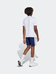 adidas White 3 Stripes Training T-Shirt and Shorts Set - Image 2 of 5