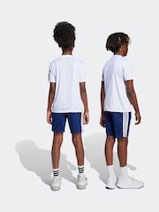 adidas White 3 Stripes Training T-Shirt and Shorts Set - Image 3 of 5
