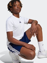 adidas White 3 Stripes Training T-Shirt and Shorts Set - Image 4 of 5