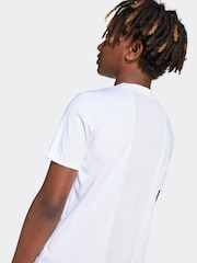 adidas White 3 Stripes Training T-Shirt and Shorts Set - Image 5 of 5