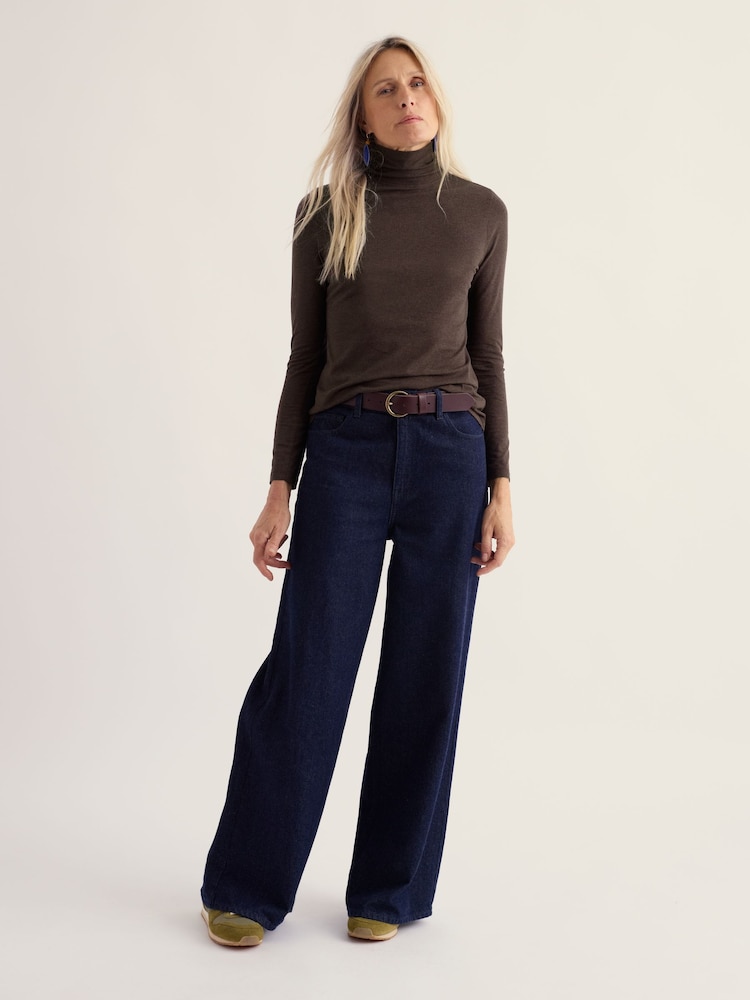 Seasalt Cornwall Brown Landing Roll Neck Top - Image 2 of 5 Seasalt Cornwall Brown Landing Roll Neck Top - Image 2 of 5