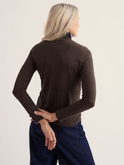 Seasalt Cornwall Brown Landing Roll Neck Top - Image 3 of 5