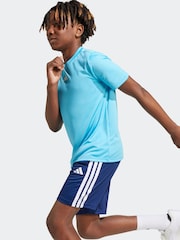 adidas Blue 3 Stripes Training T-Shirt and Shorts Set - Image 4 of 5