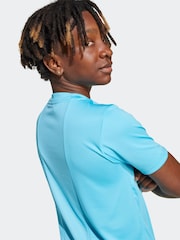 adidas Blue 3 Stripes Training T-Shirt and Shorts Set - Image 5 of 5
