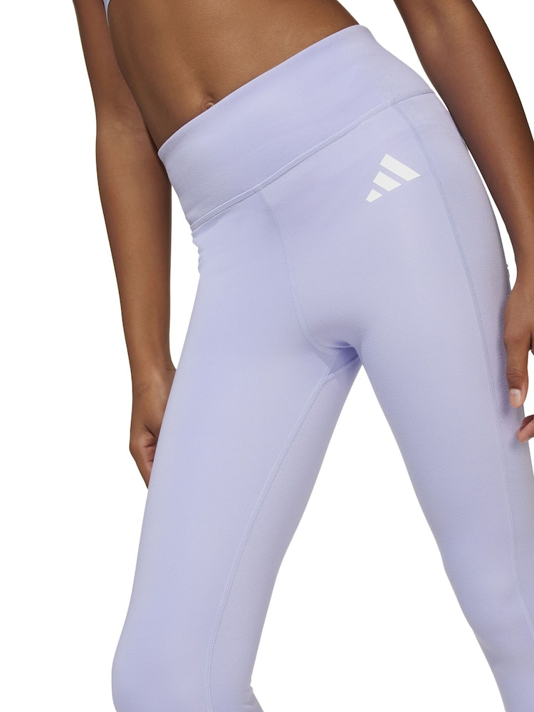 adidas Purple All Sports Optime Favourite 7/8 Leggings - Image 5 of 7