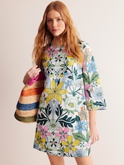 Boden Green Flare 100% Linen Short Dress - Image 2 of 7