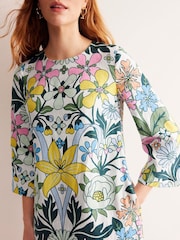 Boden Green Flare 100% Linen Short Dress - Image 3 of 7