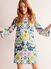 Boden Green Flare 100% Linen Short Dress - Image 5 of 7