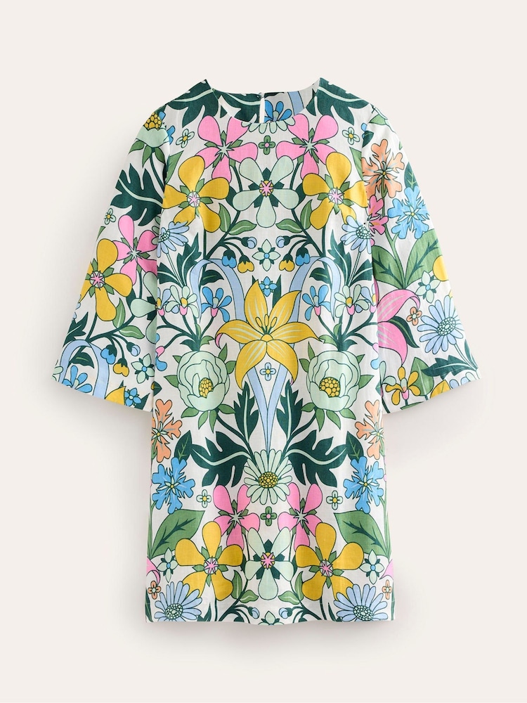 Boden Green Flare 100% Linen Short Dress - Image 7 of 7