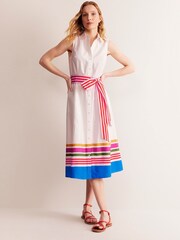 Boden White Kate Sleeveless Shirt Dress - Image 1 of 5