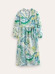 Boden Green 100% Linen Maxi Notch Neck Dress - Image 6 of 6