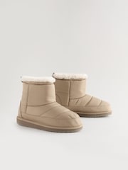 Khaki/Stone Nylon Boot Slippers - Image 2 of 6