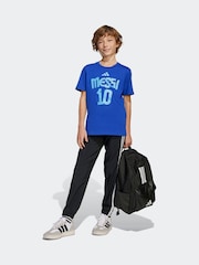 أزرق - adidas Messi Name and Number Graphic 100% Cotton T-Shirt - صورة 3 من 6