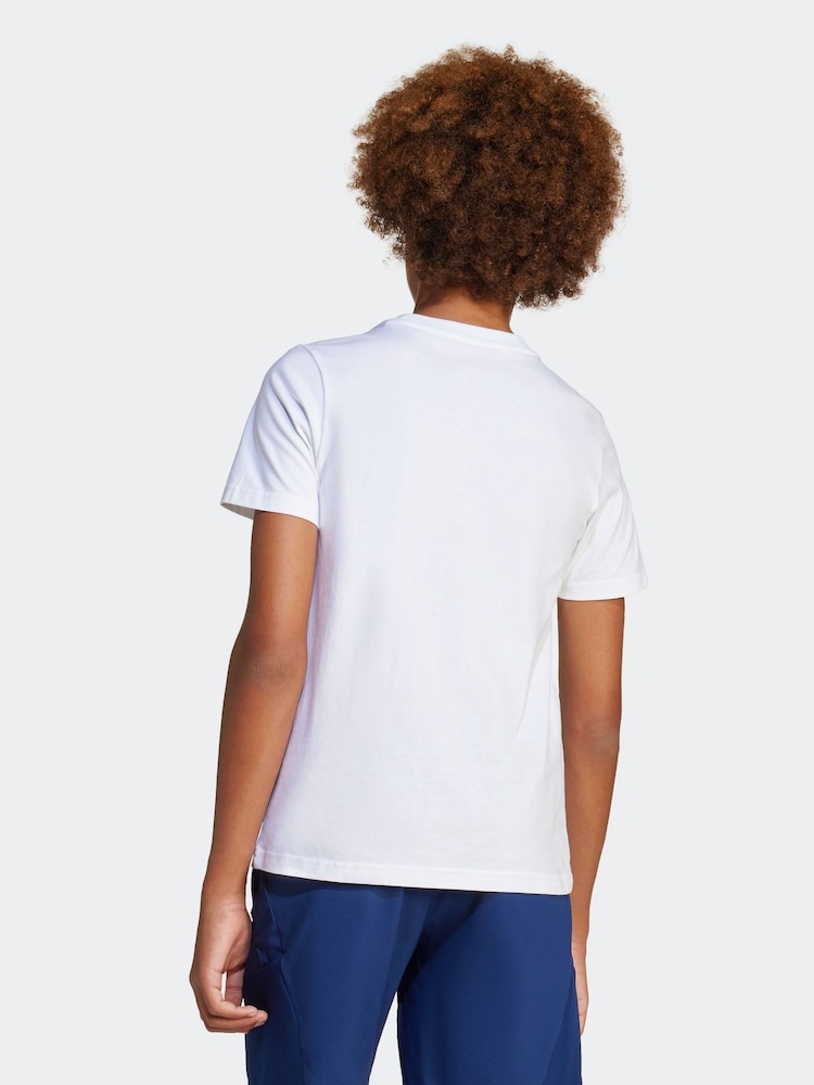 adidas White Messi Name and Number Graphic 100% Cotton T-Shirt - Image 2 of 6