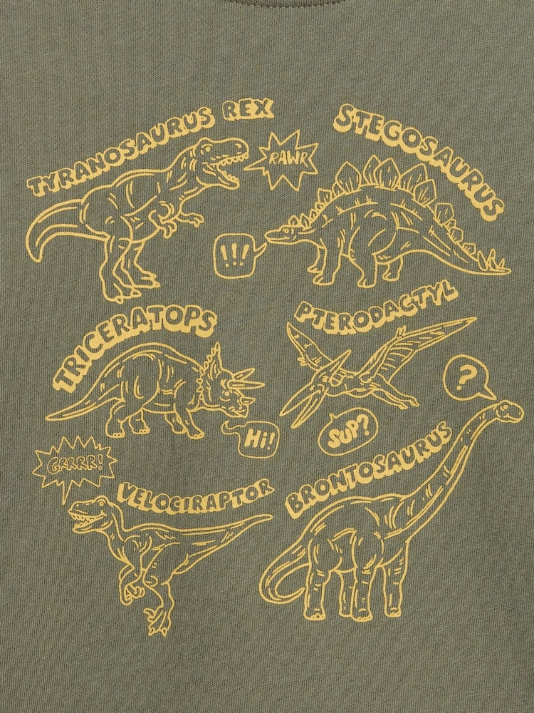 Gap Khaki Green Dinosaur Graphic Long Sleeve T-Shirt (6mths-5yrs) - Image 3 of 3 Gap Khaki Green Dinosaur Graphic Long Sleeve T-Shirt (6mths-5yrs) - Image 3 of 3