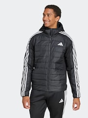adidas Black Essentials 3-Stripes Insulation Hybrid Jacket - Image 1 of 2