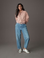 Pink Oversize Denim 100% Cotton Shirt - Image 2 of 8
