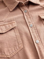 Pink Oversize Denim 100% Cotton Shirt - Image 7 of 8