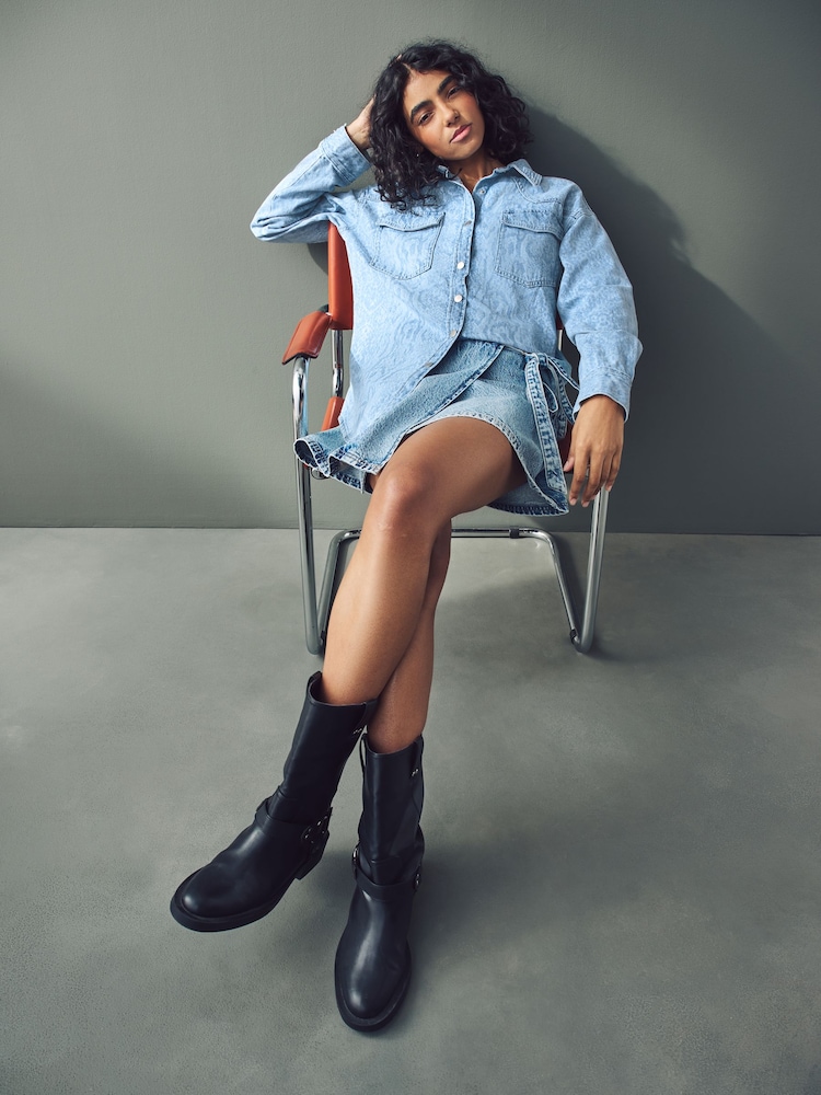 Snake Oversize Denim 100% Cotton Shirt - Image 3 of 9