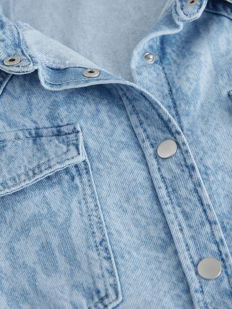 Snake Oversize Denim 100% Cotton Shirt - Image 8 of 9