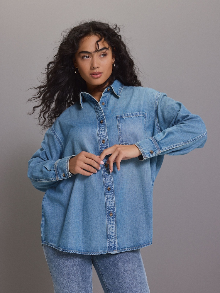 Blue Relaxed Denim Shirt - Image 1 of 1