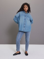 Blue Relaxed Denim Shirt - Image 4 of 7