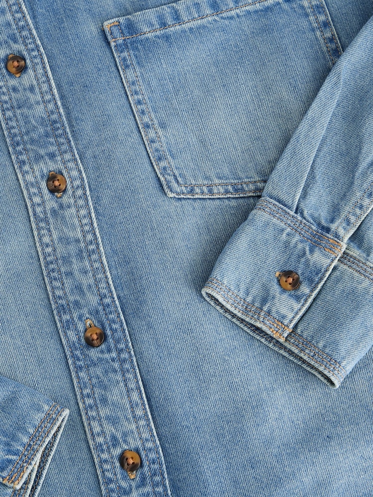 Blue Relaxed Denim Shirt - Image 7 of 7