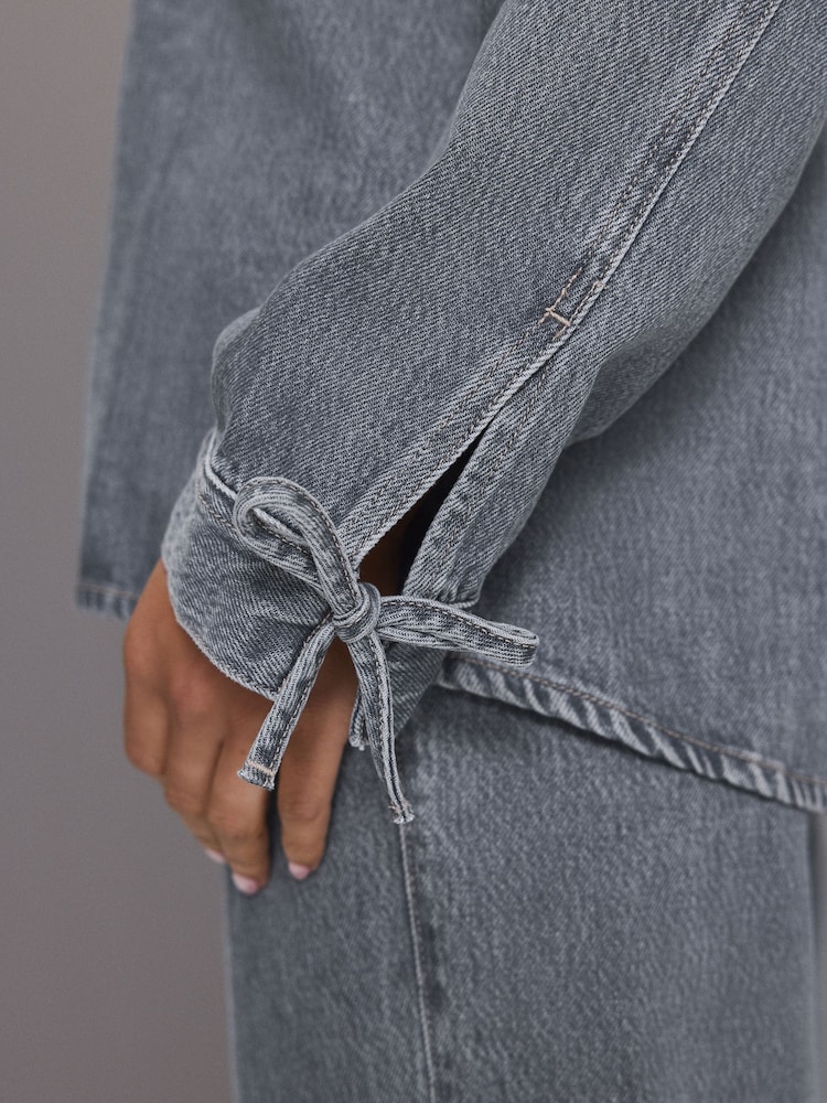 Grey Relaxed Easy Denim Shirt - Image 5 of 9