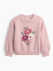 Gap Pink Bouquet Crew Neck Jumper (6mths-5yrs) - Image 1 of 2