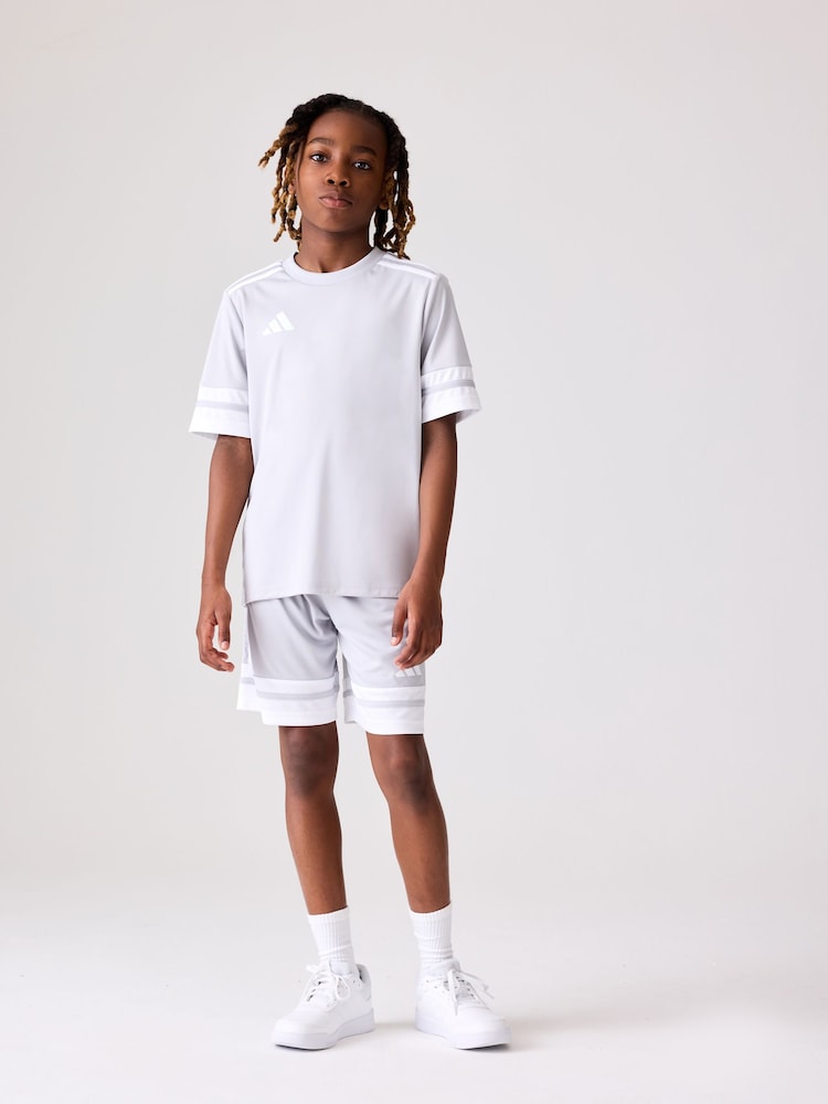adidas White Grey Squadra 25 Shorts - Image 3 of 5