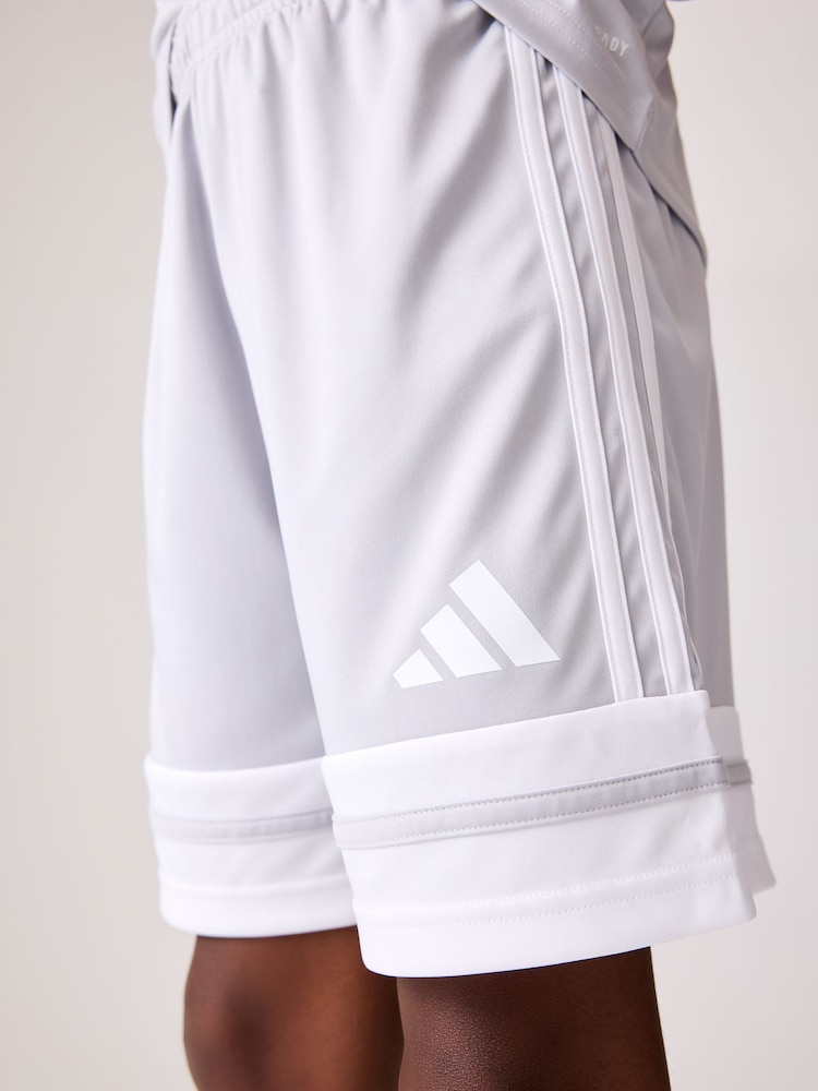 adidas White Grey Squadra 25 Shorts - Image 4 of 5