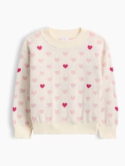 Gap Cream Heart Crew Neck Jumper (6mths-5yrs) - Image 1 of 2