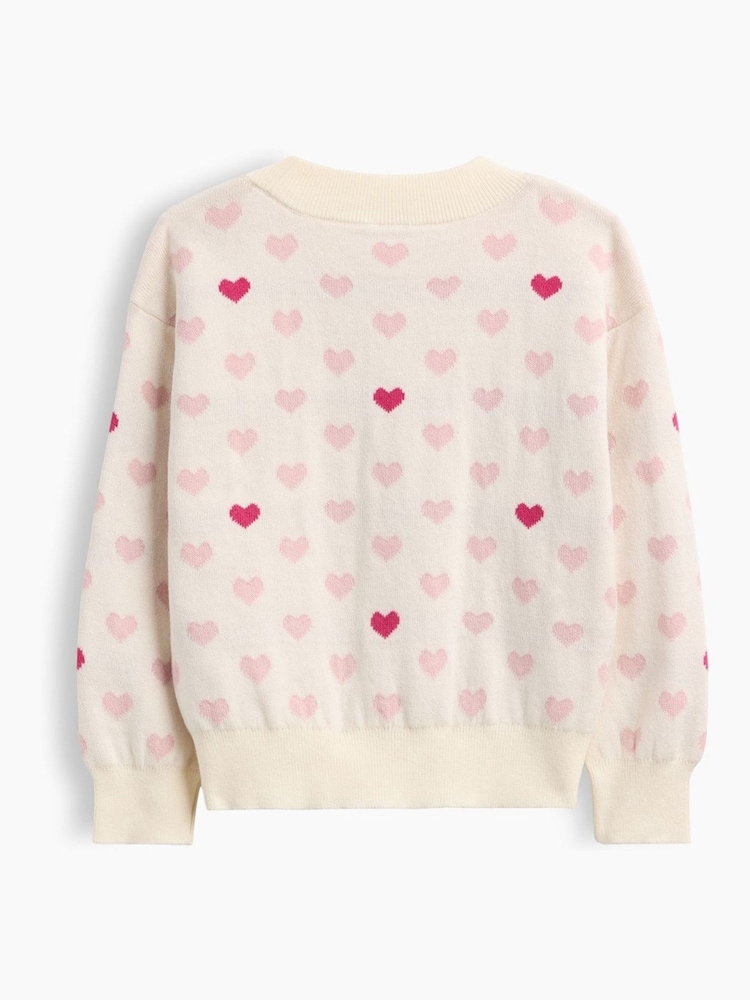 Gap Cream Heart Crew Neck Jumper (6mths-5yrs) - Image 2 of 2 Gap Cream Heart Crew Neck Jumper (6mths-5yrs) - Image 2 of 2