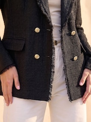 Roman Black Fray Mid Boucle Jacket - Image 4 of 4
