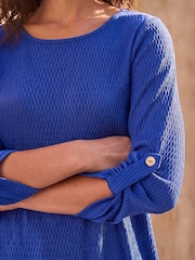 Roman Blue Textured Plain Tunic - Image 4 of 4