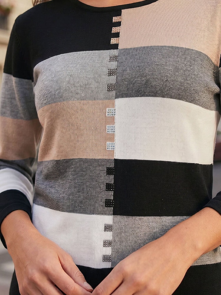 Roman Colour Block Knit Blouse - Slika 4 od 4